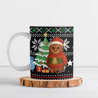 Micronesia Christmas Ceramic Mug with Santa Owl Christmas Tree Gifts and Snowflake - Wonder Print Shop