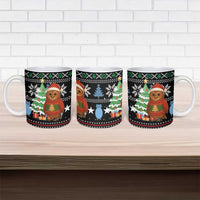 Micronesia Christmas Ceramic Mug with Santa Owl Christmas Tree Gifts and Snowflake - Wonder Print Shop