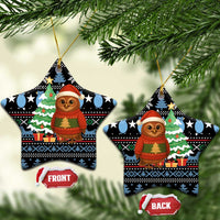 Micronesia Christmas Ceramic Ornament with Santa Owl Christmas Tree Gifts and Snowflake - Wonder Print Shop