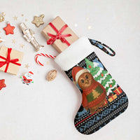 Micronesia Christmas Stocking with Santa Owl Christmas Tree Gifts and Snowflake - Wonder Print Shop