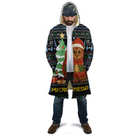 Micronesia Christmas Cloak with Santa Owl Christmas Tree Gifts and Snowflake - Wonder Print Shop