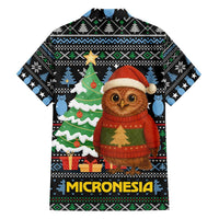 Micronesia Christmas Family Matching Puletasi and Hawaiian Shirt with Santa Owl Christmas Tree Gifts and Snowflake - Wonder Print Shop