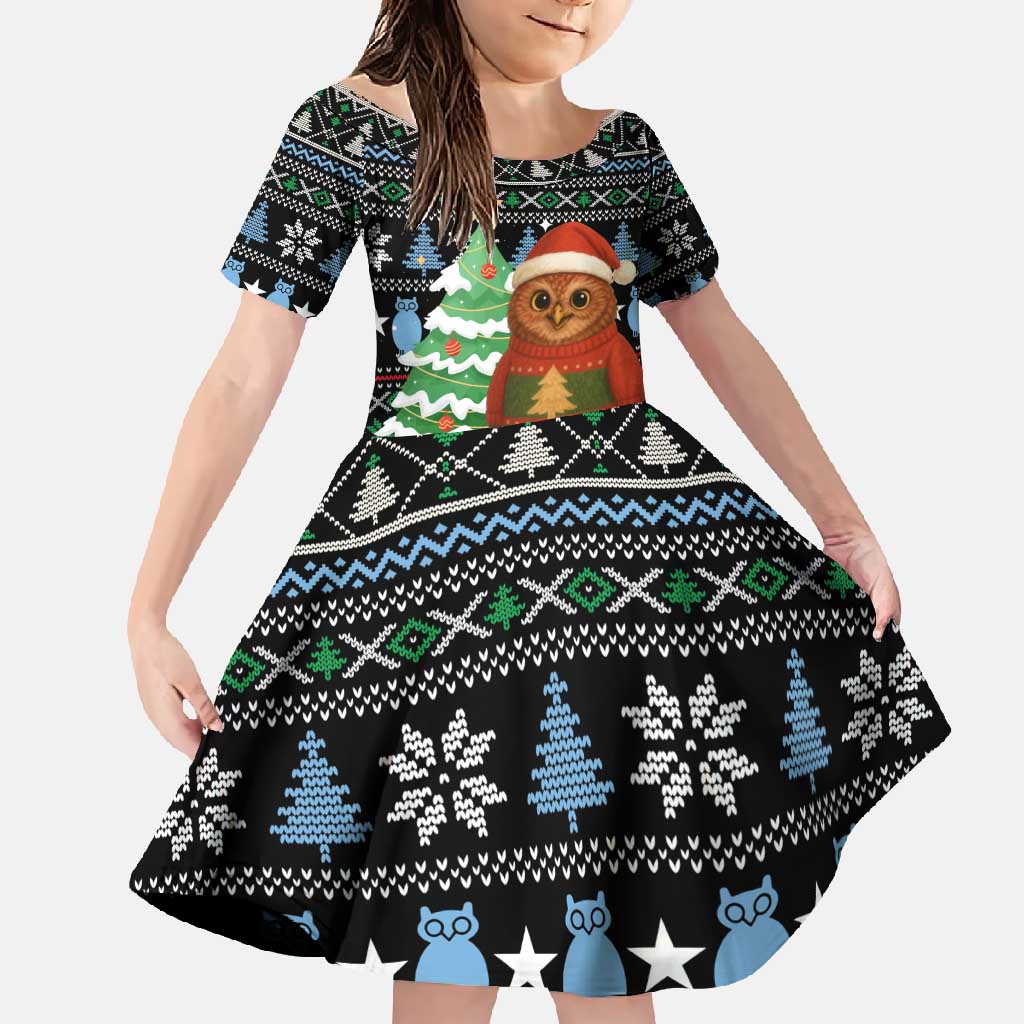 Micronesia Christmas Family Matching Tank Maxi Dress and Hawaiian Shirt with Santa Owl Christmas Tree Gifts and Snowflake - Wonder Print Shop
