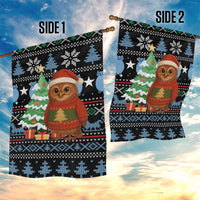 Micronesia Christmas Garden Flag with Santa Owl Christmas Tree Gifts and Snowflake - Wonder Print Shop