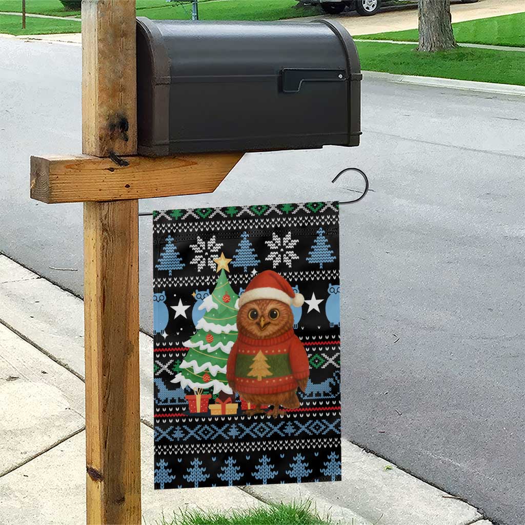 Micronesia Christmas Garden Flag with Santa Owl Christmas Tree Gifts and Snowflake - Wonder Print Shop