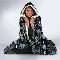 Micronesia Christmas Hooded Blanket with Santa Owl Christmas Tree Gifts and Snowflake - Wonder Print Shop