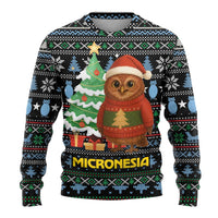 Micronesia Christmas Ugly Christmas Sweater with Santa Owl Christmas Tree Gifts and Snowflake - Wonder Print Shop