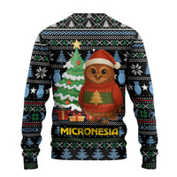 Micronesia Christmas Ugly Christmas Sweater with Santa Owl Christmas Tree Gifts and Snowflake - Wonder Print Shop