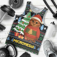 Micronesia Christmas Men Tank Top with Santa Owl Christmas Tree Gifts and Snowflake - Wonder Print Shop