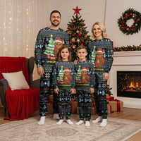Micronesia Christmas Pajama Set with Santa Owl Christmas Tree Gifts and Snowflake - Wonder Print Shop
