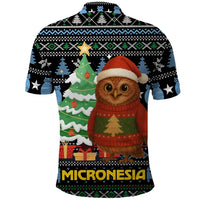 Micronesia Christmas Polo Shirt with Santa Owl Christmas Tree Gifts and Snowflake - undefined
