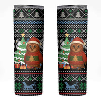 Micronesia Christmas Skinny Tumbler with Santa Owl Christmas Tree Gifts and Snowflake - Wonder Print Shop