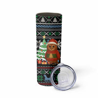 Micronesia Christmas Skinny Tumbler with Santa Owl Christmas Tree Gifts and Snowflake - Wonder Print Shop