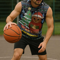 Micronesia Christmas Sleeveless Hoodie with Santa Owl Christmas Tree Gifts and Snowflake - Wonder Print Shop