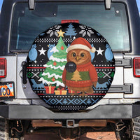 Micronesia Christmas Spare Tire Cover with Santa Owl Christmas Tree Gifts and Snowflake - Wonder Print Shop