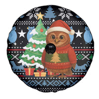 Micronesia Christmas Spare Tire Cover with Santa Owl Christmas Tree Gifts and Snowflake - Wonder Print Shop