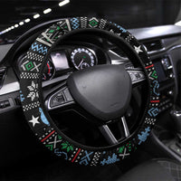 Micronesia Christmas Steering Wheel Cover with Santa Owl Christmas Tree Gifts and Snowflake - Wonder Print Shop