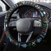 Micronesia Christmas Steering Wheel Cover with Santa Owl Christmas Tree Gifts and Snowflake - Wonder Print Shop