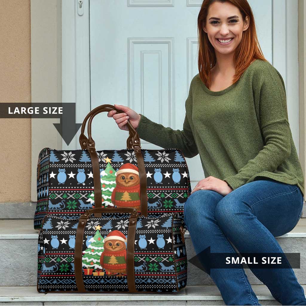 Micronesia Christmas Travel Bag with Santa Owl Christmas Tree Gifts and Snowflake - Wonder Print Shop