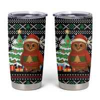 Micronesia Christmas Tumbler Cup with Santa Owl Christmas Tree Gifts and Snowflake - Wonder Print Shop
