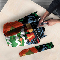 Micronesia Christmas Umbrella with Santa Owl Christmas Tree Gifts and Snowflake - Wonder Print Shop