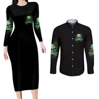 My Give A F Madly Skull Couples Matching Long Sleeve Bodycon Dress and Long Sleeve Button Shirt - Wonder Print Shop