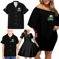 My Give A F Madly Skull Family Matching Off Shoulder Short Dress and Hawaiian Shirt - Wonder Print Shop