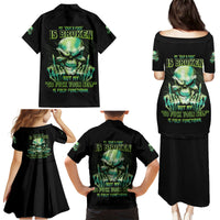 My Give A F Madly Skull Family Matching Puletasi Dress and Hawaiian Shirt - Wonder Print Shop