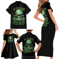 My Give A F Madly Skull Family Matching Short Sleeve Bodycon Dress and Hawaiian Shirt - Wonder Print Shop
