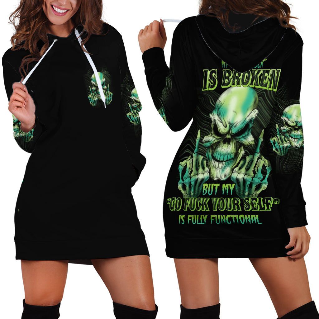 My Give A F Madly Skull Hoodie Dress - Wonder Print Shop