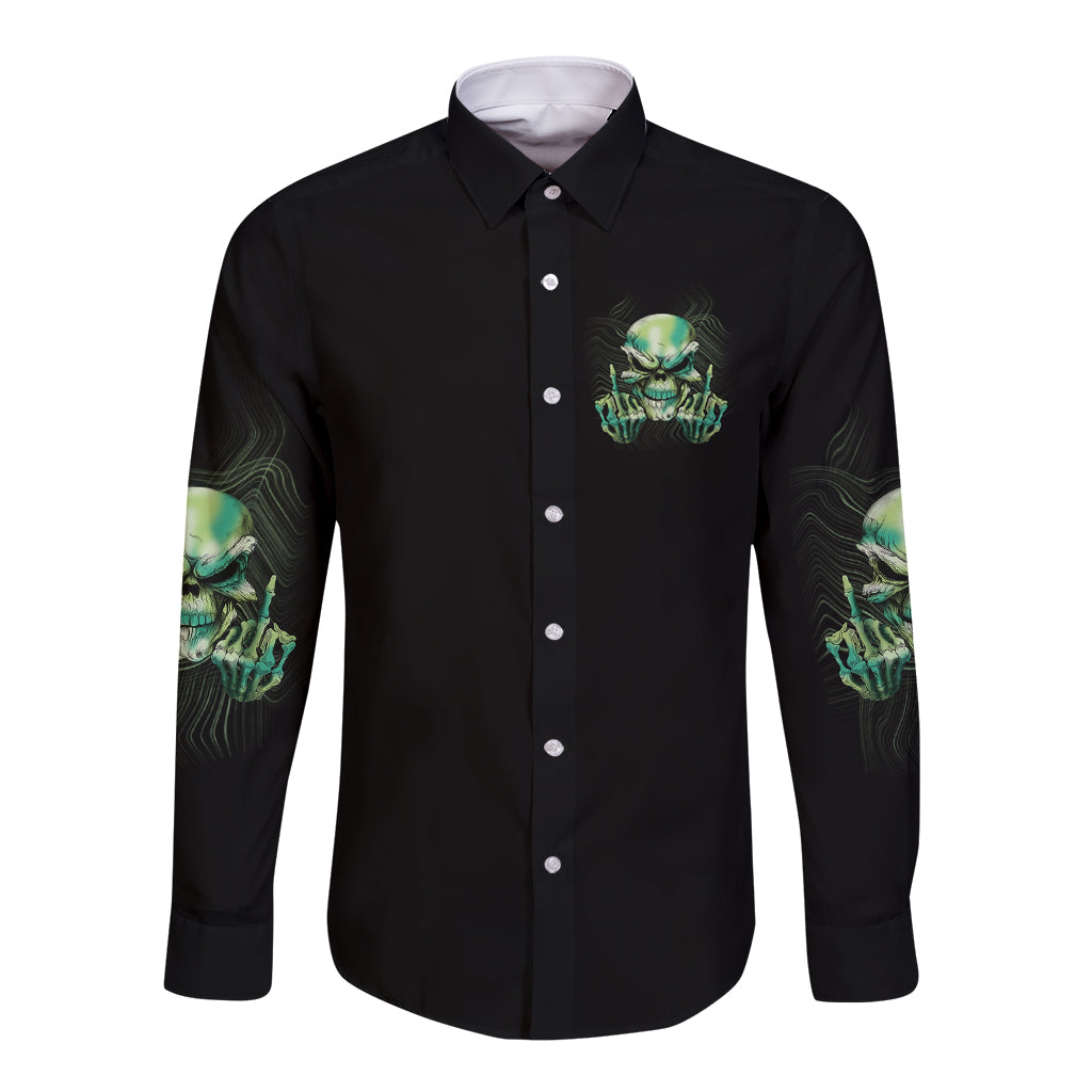 My Give A F Madly Skull Long Sleeve Button Shirt - Wonder Print Shop