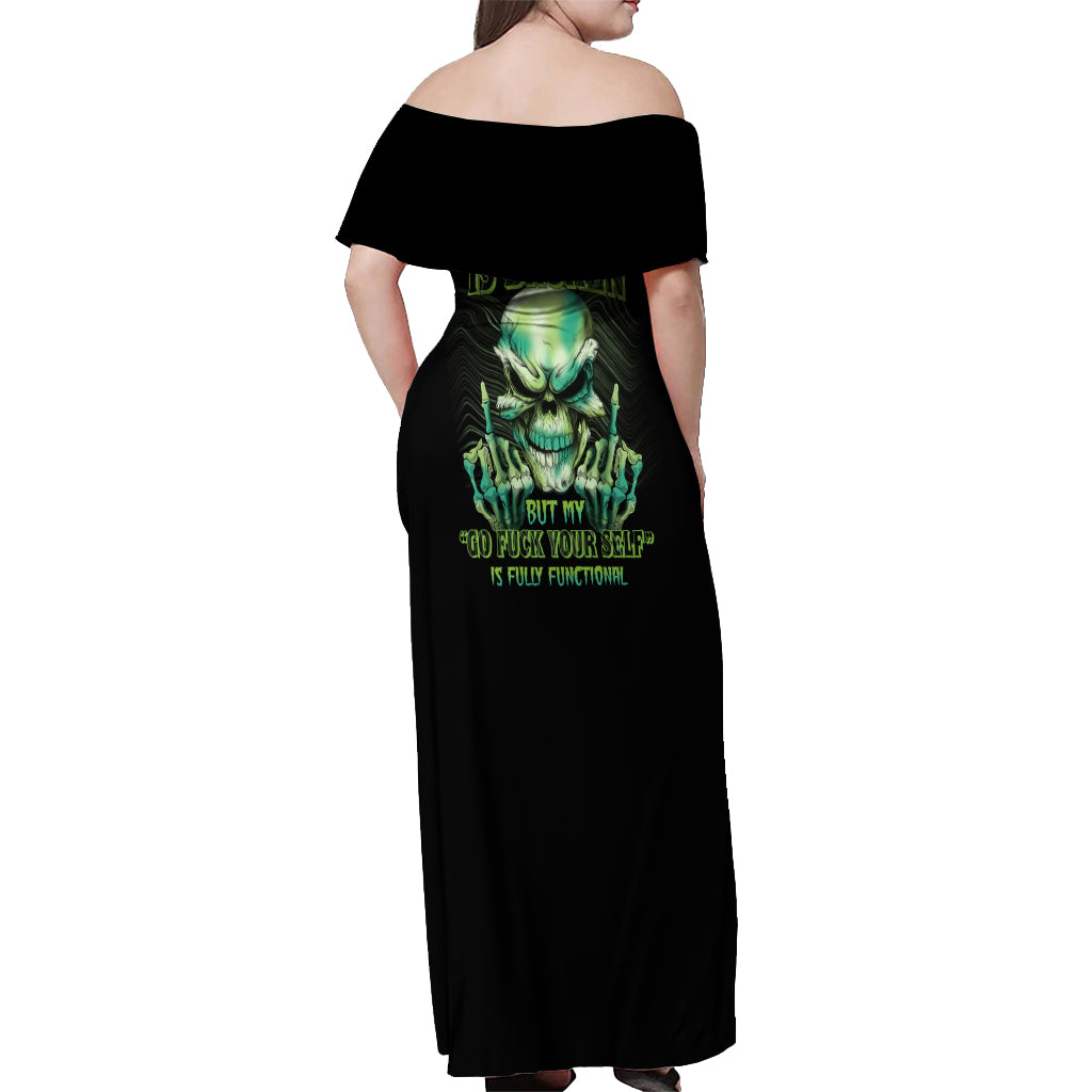 My Give A F Madly Skull Off Shoulder Maxi Dress - Wonder Print Shop