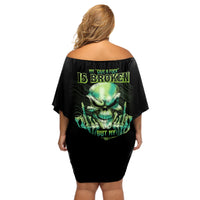 My Give A F Madly Skull Off Shoulder Short Dress - Wonder Print Shop