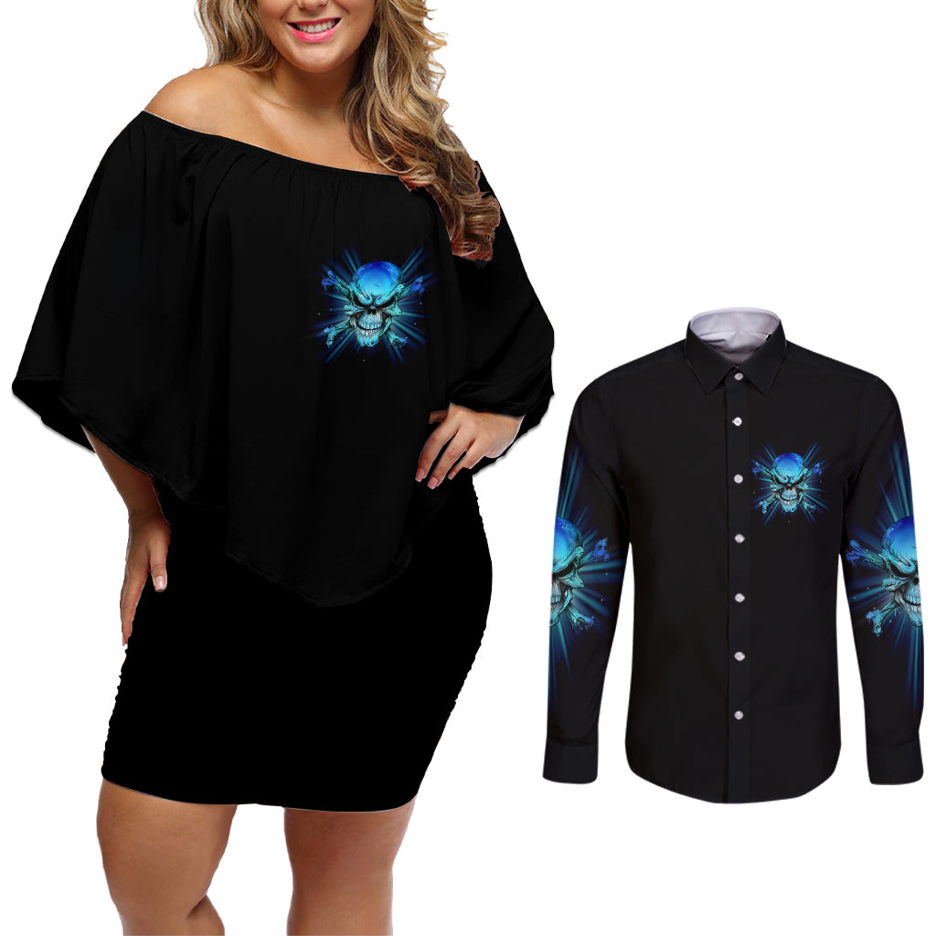 I Came Into This World Couples Matching Off Shoulder Short Dress and Long Sleeve Button Shirt - Wonder Print Shop