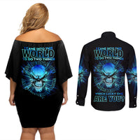 I Came Into This World Couples Matching Off Shoulder Short Dress and Long Sleeve Button Shirt - Wonder Print Shop