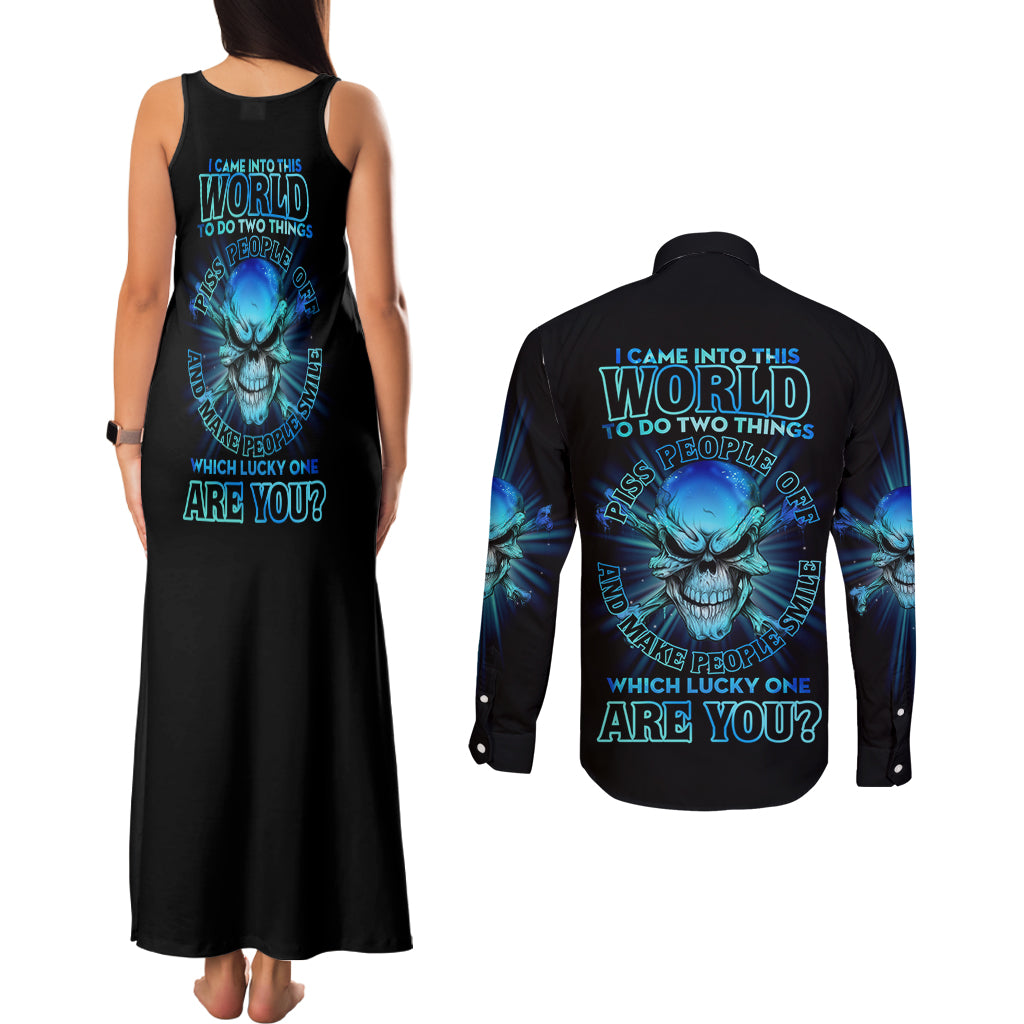 I Came Into This World Couples Matching Tank Maxi Dress and Long Sleeve Button Shirt - Wonder Print Shop