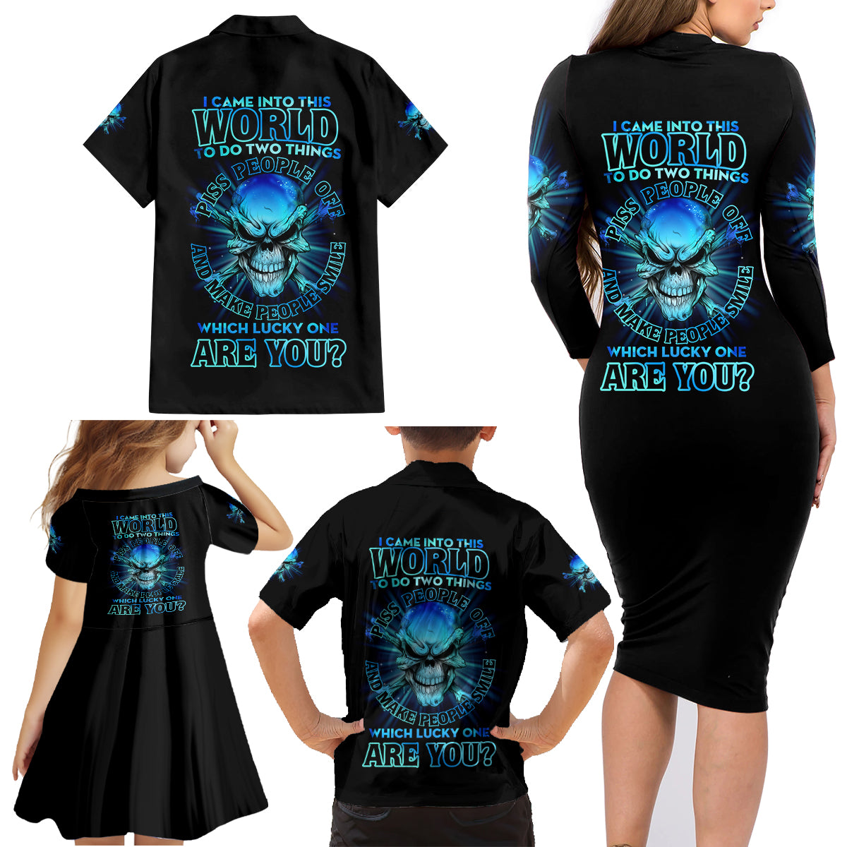 I Came Into This World Family Matching Long Sleeve Bodycon Dress and Hawaiian Shirt - Wonder Print Shop