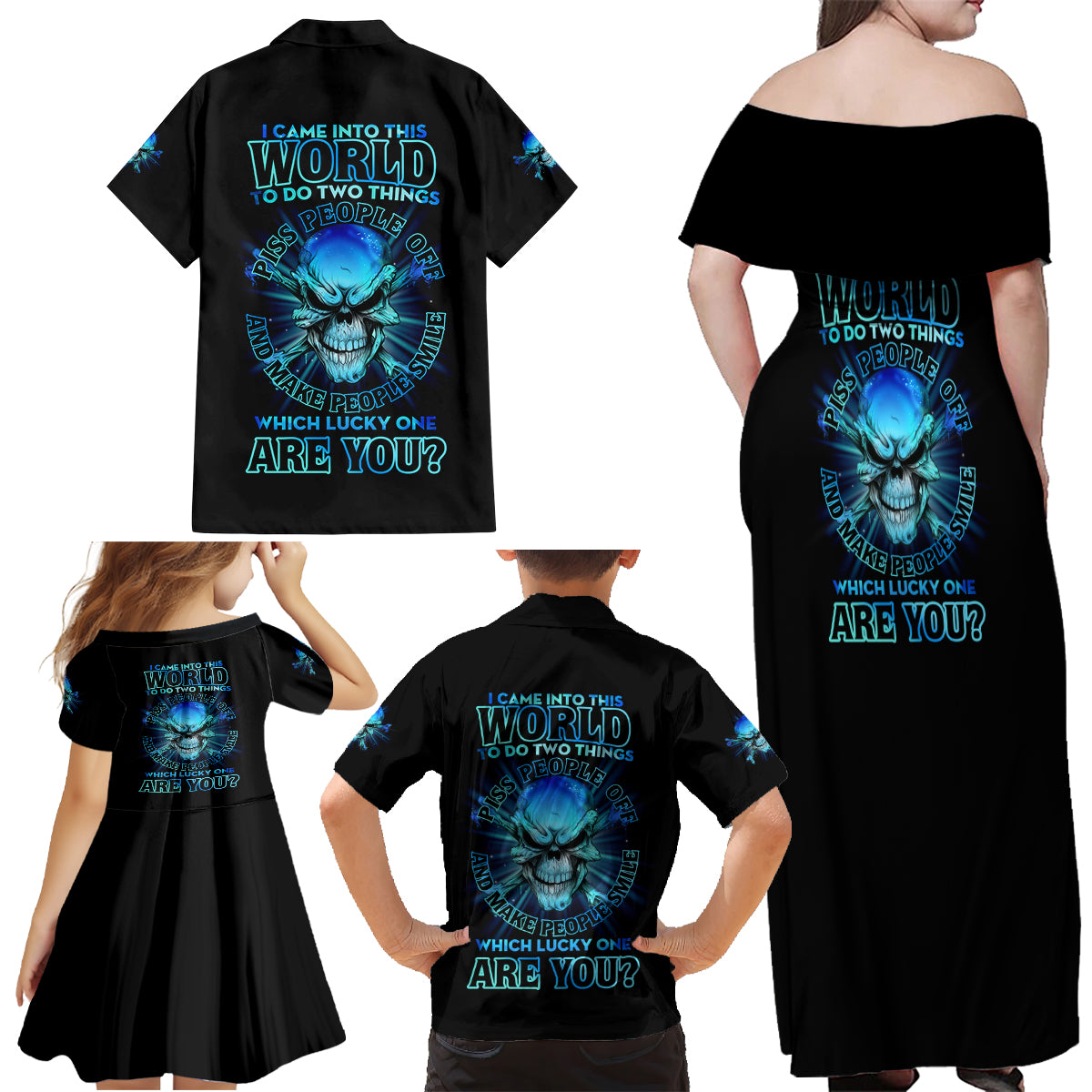 I Came Into This World Family Matching Off Shoulder Maxi Dress and Hawaiian Shirt - Wonder Print Shop