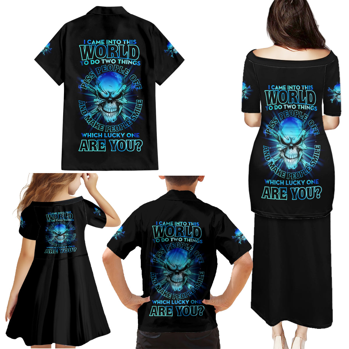 I Came Into This World Family Matching Puletasi Dress and Hawaiian Shirt - Wonder Print Shop