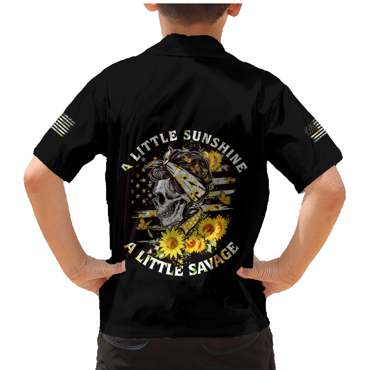 A Little Sunshine A Little Savage Skull Family Matching Mermaid Dress and Hawaiian Shirt - Wonder Print Shop