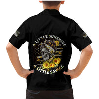 A Little Sunshine A Little Savage Skull Family Matching Mermaid Dress and Hawaiian Shirt - Wonder Print Shop