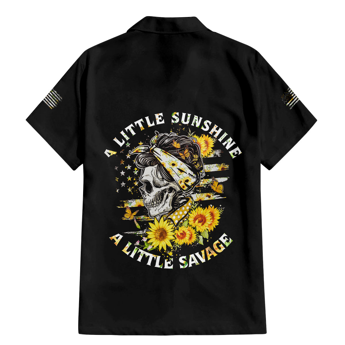 A Little Sunshine A Little Savage Skull Family Matching Mermaid Dress and Hawaiian Shirt - Wonder Print Shop