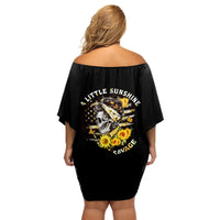 A Little Sunshine A Little Savage Skull Family Matching Off Shoulder Short Dress and Hawaiian Shirt - Wonder Print Shop