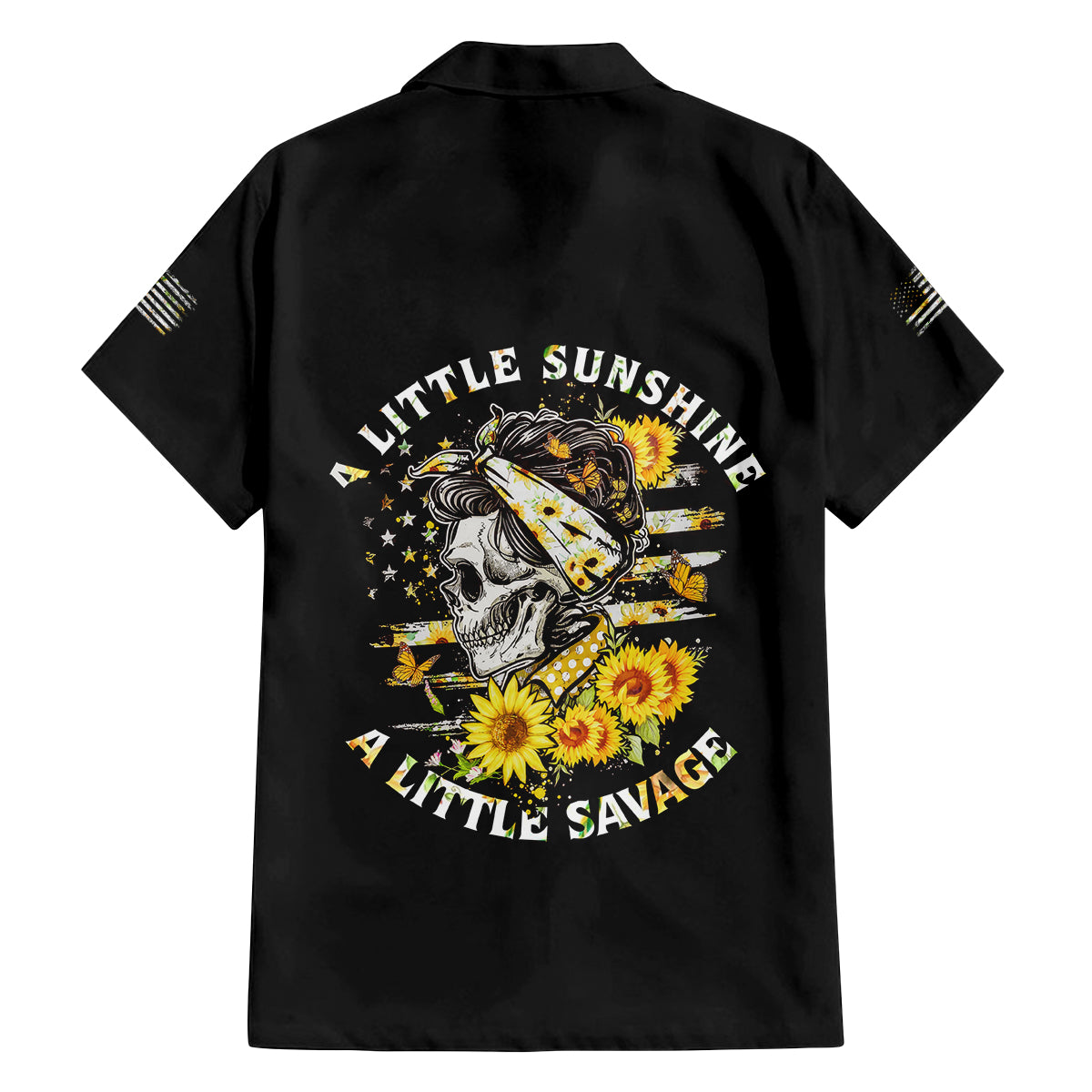 A Little Sunshine A Little Savage Skull Family Matching Puletasi Dress and Hawaiian Shirt - Wonder Print Shop