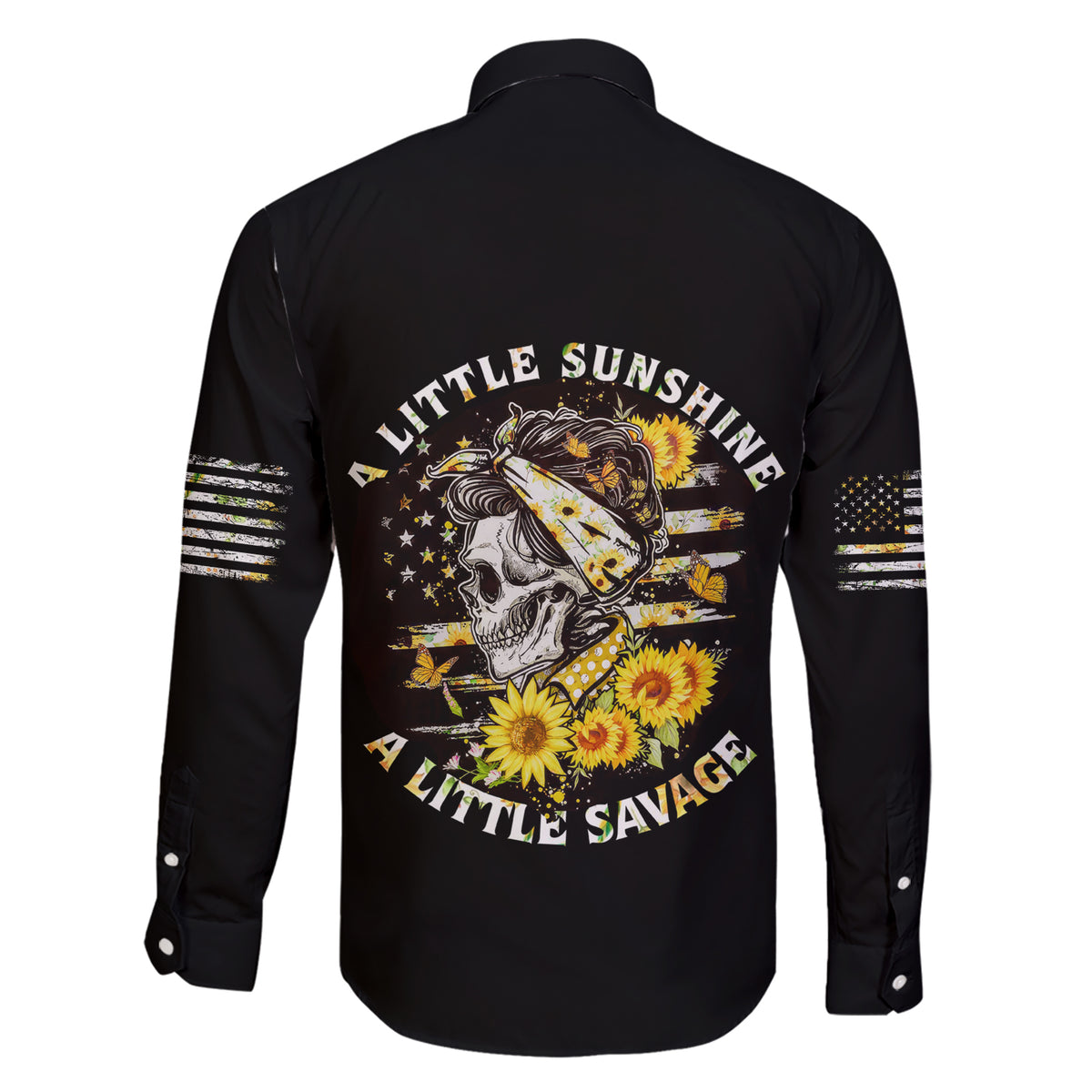 A Little Sunshine A Little Savage Skull Family Matching Short Sleeve Bodycon Dress and Hawaiian Shirt - Wonder Print Shop