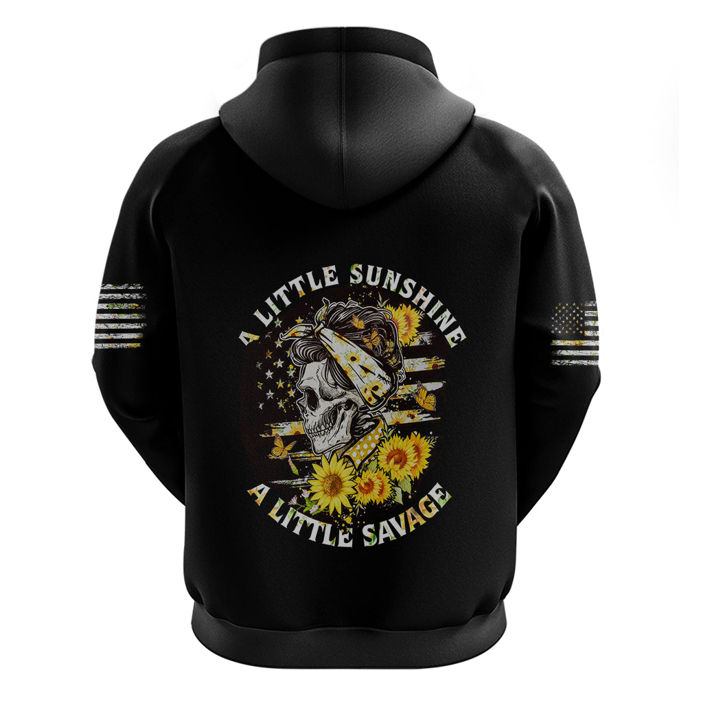 A Little Sunshine A Little Savage Skull Hoodie - Wonder Print Shop