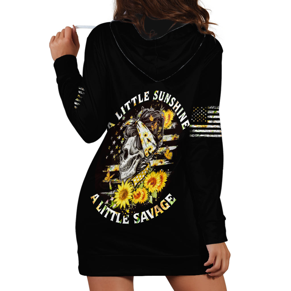 A Little Sunshine A Little Savage Skull Hoodie Dress - Wonder Print Shop