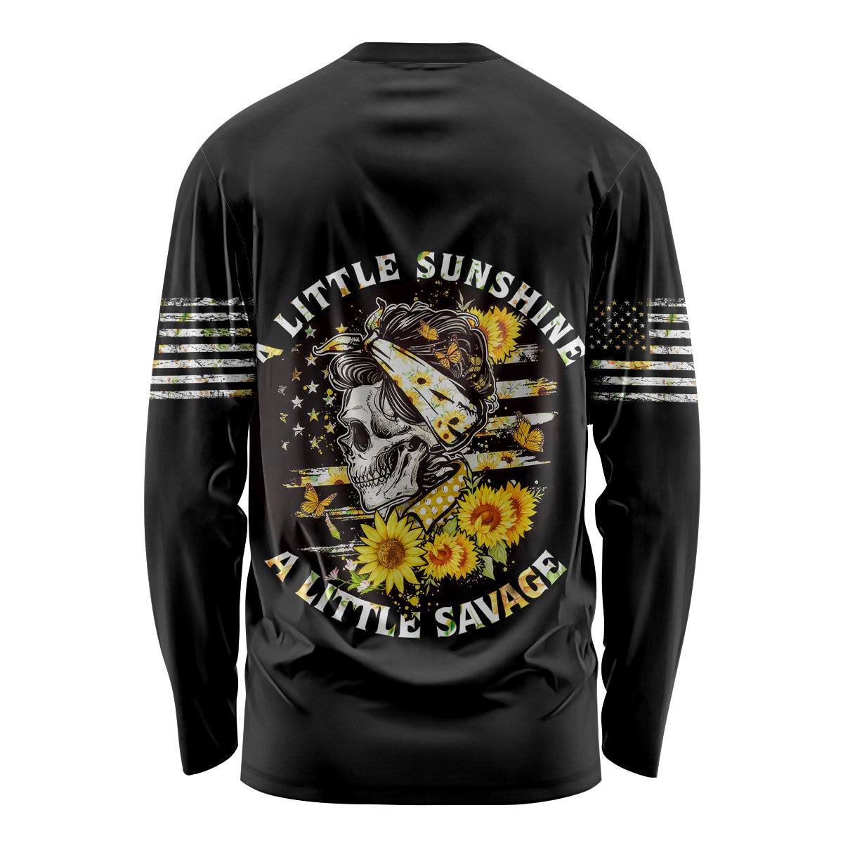 A Little Sunshine A Little Savage Skull Long Sleeve Shirt - Wonder Print Shop
