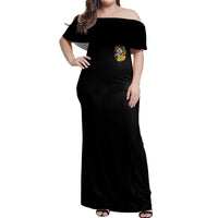 A Little Sunshine A Little Savage Skull Off Shoulder Maxi Dress - Wonder Print Shop