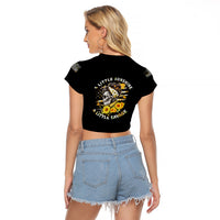 A Little Sunshine A Little Savage Skull Raglan Cropped T Shirt - Wonder Print Shop